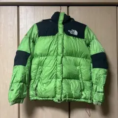THE NORTH FACE ダウンジャケット 蛍光グリーン/ブラック