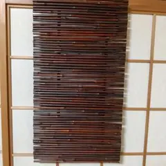 木製パーテーション 格子模様 彫刻装飾付き竹 バンブー 和風 茶道 華道