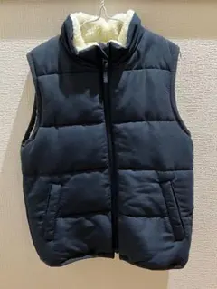 紺色中綿ベスト140(XXL) ボア裏地付き　グローバルワーク