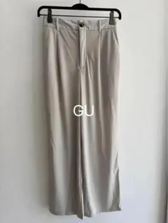 GU カットソーストレートパンツ M ライトグレー
