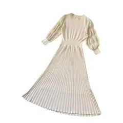 美品✨ MERCURYDUO ニットワンピ ロング丈 大人フェミニン 袖シアー