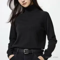 UNIQLO カシミヤタートルネックセーター ブラック