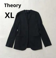 2022年 セオリー 大きいサイズ リネンノーカラージャケット ネイビー XLのサムネイル