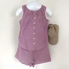 UNIQLO ギンガムチェック ノースリーブ ショートパンツ セット