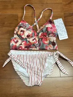 【PEAK&PINE】ビキニ 水着 花柄×ストライプ 9M☆新品タグ付きのサムネイル