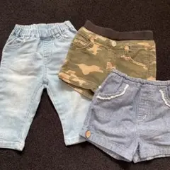 デニムパンツ デニムハーフパンツ　90センチ