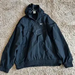 NIKE アノラックパーカー L 黒 刺繍ロゴ ハーフジップ