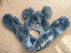 ディズニー ミッキー マフラーつきファンキャップ 青