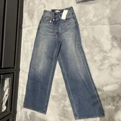 MOUSSY ハイウエスト ワイドレッグデニム