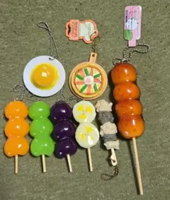 カラフルお菓子ミニチュアストラップセット 食品サンプルキーホルダー