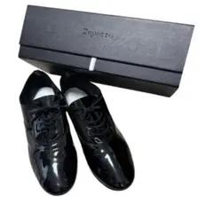 レペット 37 ZIZIレースアップ レザーシューズ エナメル　黒　ローファー