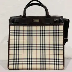 BURBERRY ノバチェック 2way トート ショルダー バッグ キャンバス