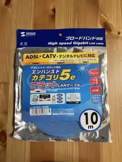 サンワサプライ LANケーブル 10m LA-FL5-10LBKのサムネイル