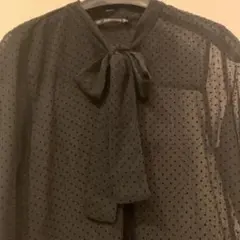 シースルー　ボウタイ　ブラウス（ZARA）