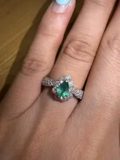 決算セール‼️】Pt900 エメラルド ハートシェイプ リング0.746ct 