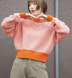 KBF バイカラーリバーシブルニット