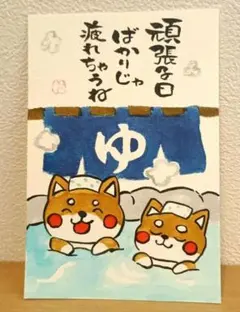 筆文字アート ハガキ ポストカード 柴犬