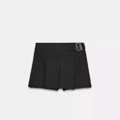 ZARA プリーツベルト付きキュロットスカート S ブラック