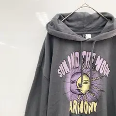 【H＆M】エイチアンドエム　プリントパーカー　ブラック　М