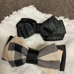 リボン型ヘアアクセサリー2個セット