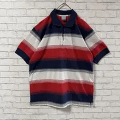 新品 ナイキ NIKE 刺繍 ワンポイントロゴ 半袖 ポロシャツ ボーダー L