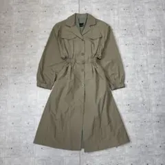 古着 トレンチコート フランス製 ユーロ古着 80s カーキ ロング レトロのサムネイル
