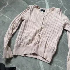 ピンク ニット カーディガン 長袖