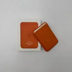 純正互換品MagSafe対応レザーウォレット　オレンジ