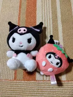 サクマいちごみるく&マスコットホルダー　マイメロディ　クロミ　ぬいぐるみ サクマいちごみるく&マスコットホルダー マイメロディ クロミ