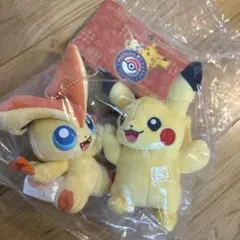 ポケモンセンター　トウホク　ピカチュウ　ビクティニ　ハイタッチぬいぐるみ