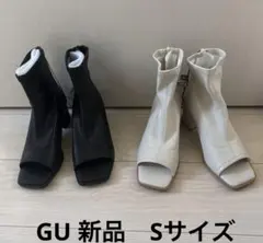 新品　GU ウルトラストレッチオープントゥブーツ 2足セット Sサイズのサムネイル