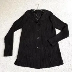 YUKIKO HANAI プリーツ ジャケット カーディガン 黒 サイズ10のサムネイル