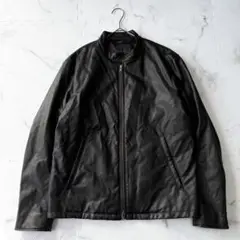 ✨大人気✨ ユニクロ UNIQLOノーカラーレザージャケット黒XL