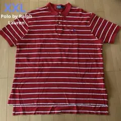 【Polo by Ralph Lauren】ボーダーポロシャツ レッド XXLのサムネイル