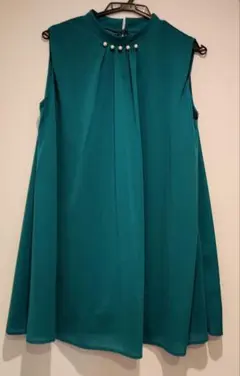 ターコイズ ノースリーブ Aラインチュニック