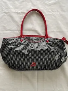 アニエスベー　ドット柄エナメルバッグ