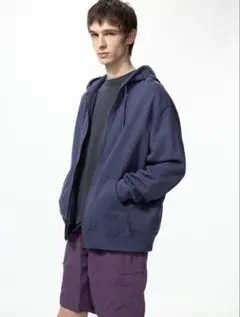 UNIQLO ユニクロ スウェットフルジップパーカ ブルー BLUE XL