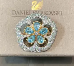 希少スワロフスキー クリスタルSwarovski ヴィンテージ花ブローチ