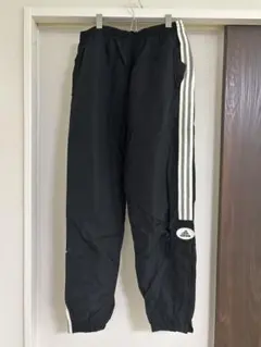 adidas ナイロンパンツ メンズ 黒 3本ライン トラックパンツシャカシャカ