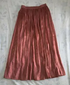 GU プリーツロングスカート オレンジ Mサイズ