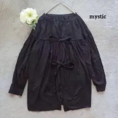 ミスティック mystic リボン チュニック ブラウス F 2way ブラック