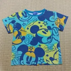ディズニー ミッキーマウス カラフル 総柄Tシャツ 130 青のサムネイル