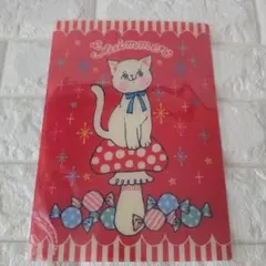 ⑱★700円♪★かわいい下敷き ネコ キノコ レッド SWIMMERのサムネイル