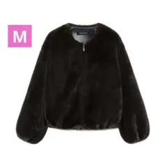 ボンバー　フェイクファー　ジャケット　完売　大人気　ファスナー　ボア