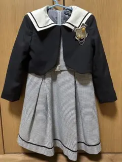 フォーマルドレス 黒と白のチェック柄 卒園式 入学式