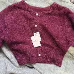 GRL ラメシャギーニットカーディガン[mh30] レッド