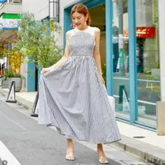 OBLI オブリ スカラップストライプキャミワンピースのサムネイル