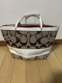 【人気】COACH コーチ シグネチャートートバッグ キャンバスレザーレディース