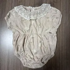 【匿名配送】tete a tete花柄半袖ロンパース　80㎝