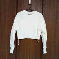GU ホワイト クロップドスウェット